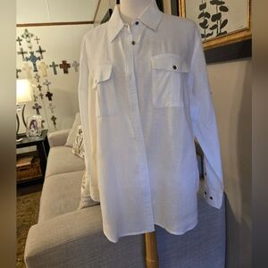 Lauren Ralph Lauren:Classic White Womens Shirt